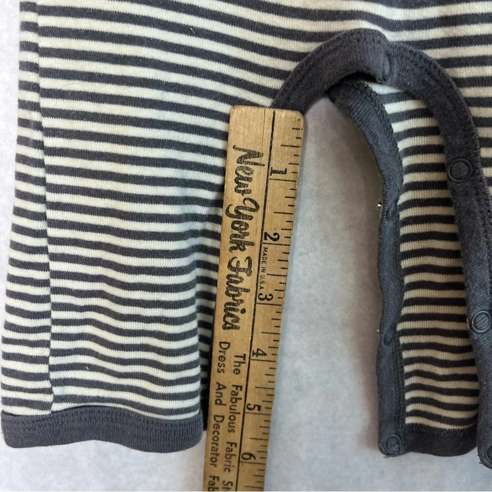 Burt's Bees Baby Black and White Striped Footie - Picture 5 of 5